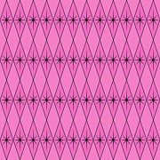 Diamonds and Stars in Pink Digital Art by Donna Mibus