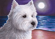 Dog 81 White Westie Painting by Lucie Dumas
