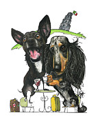 Dominguez, Mia and Sri Drawing by John LaFree