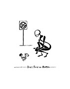 Don't Feed the Animals Drawing by Franklin Kielar