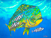 Dorado and Pilot Fish - Mahi Mahi Fish Painting by Daniel Jean-Baptiste