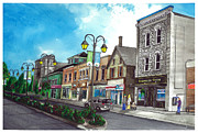 Downtown Georgetown  Main and Mill NorthWest Corner Painting by Jonathan Baldock