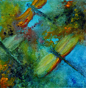 Dragonflies Painting by Karen Fleschler