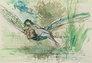 Dragonfly Painting by Gustave Moreau