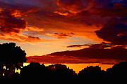 Dramatic Orange Sundown in Oklahoma Mixed Media by Shelli Fitzpatrick