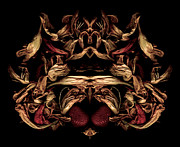 Dried Flowers with Strawberries Three Digital Art by Karen Musick