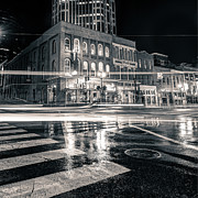 Driving Through the Nashville Night Skyline - Black and White Photograph by Gregory Ballos Driving Through the Nashville Night Skyline - Black and White Photograph by Gregory Ballos
