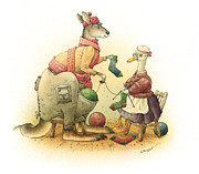 Duck and Kangaroo Painting by Kestutis Kasparavicius