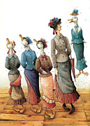 Ducks Dance Painting by Kestutis Kasparavicius