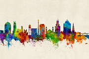 Durham North Carolina Skyline Digital Art by Michael Tompsett