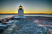 Dawn breaks at Derby wharf lighthouse Photograph by Jeff Folger