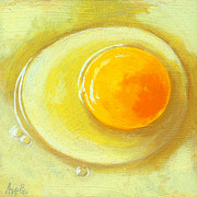 Egg on a Plate - realism painting Painting by Linda Apple