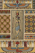 Egyptian Textile Patterns Drawing by Egyptian School