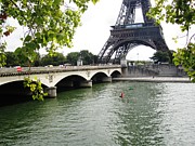 Eiffel Tower Seine River Paris France Photograph by John Shiron