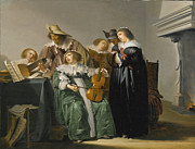 Elegant Company making Music Painting by Pieter Codde