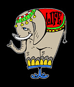 Elephant Life  Drawing by Piotr Dulski
