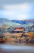 Emu and Chicks, Australian Landscape Painting by Ryn Shell Emu and Chicks, Australian Landscape Painting by Ryn Shell