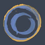 Enso T Blue Orange Painting by Julie Niemela