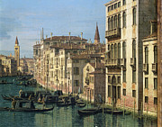 Entrance to the Grand Canal Looking West by Canaletto Painting by Canaletto