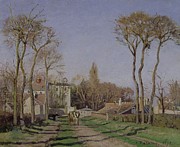 Entrance to the Village of Voisins Painting by Camille Pissarro