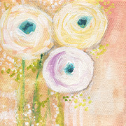 Everlasting- Expressionist Floral Painting Painting by Linda Woods