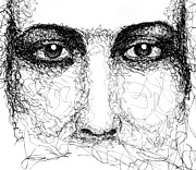 The Eyes of Jesus Drawing by Peter Cutler