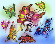Faeries Painting by Kevin Middleton