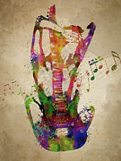Female Guitarist Digital Art by Aged Pixel