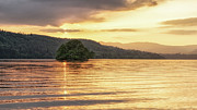Fiery sky in the lakes Photograph by James Billings