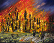 Fire Line 1 Painting by Ricardo Chavez-Mendez