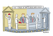 Five Stages of White House Employment Drawing by Peter Kuper