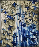 Flock Drawing by Angela Weddle