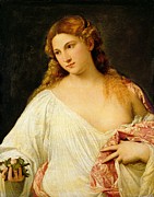 Flora by Titian Painting by Titian