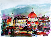 Florence Cathedral of Saint Mary of the Flower Painting by Ginette Callaway