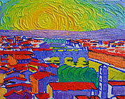 FLORENCE SUNSET work in progress 3 Painting by Ana Maria Edulescu
