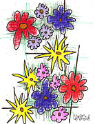 Florists Dozen Drawing by Teddy Campagna