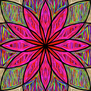 Flower on Rainbow Mandala by Kaye Menner Digital Art by Kaye Menner