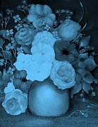 Flowers in Blue Painting by Jordana Sands