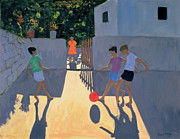 Footballers Painting by Andrew Macara