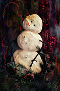 Forest Snowman Digital Art by Lois Bryan
