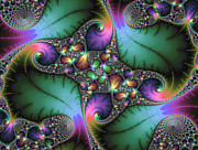 Fractal Art with jewel colors horizontal Digital Art by Matthias Hauser