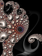 Fractal contact - silver copper black Digital Art by Matthias Hauser