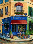 French Flower Shop Painting by Marilyn Dunlap