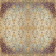 French Parisian Damask Swirl Vintage Style Wallpaper Painting by Audrey Jeanne Roberts