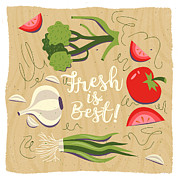 Fresh Is Best In The Kitchen Painting by Little Bunny Sunshine
