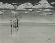 Frozen Lake Drawing by Gregory Lee
