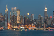 Full Moon Rising Over New York City I Photograph by Clarence Holmes