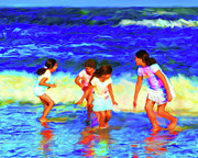 Fun at the Beach Digital Art by Diane Macdonald