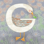 G is for Goose and Grasshopper Digital Art by Valerie Drake Lesiak