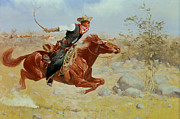 Galloping Horseman Painting by Frederic Remington Galloping Horseman Painting by Frederic Remington